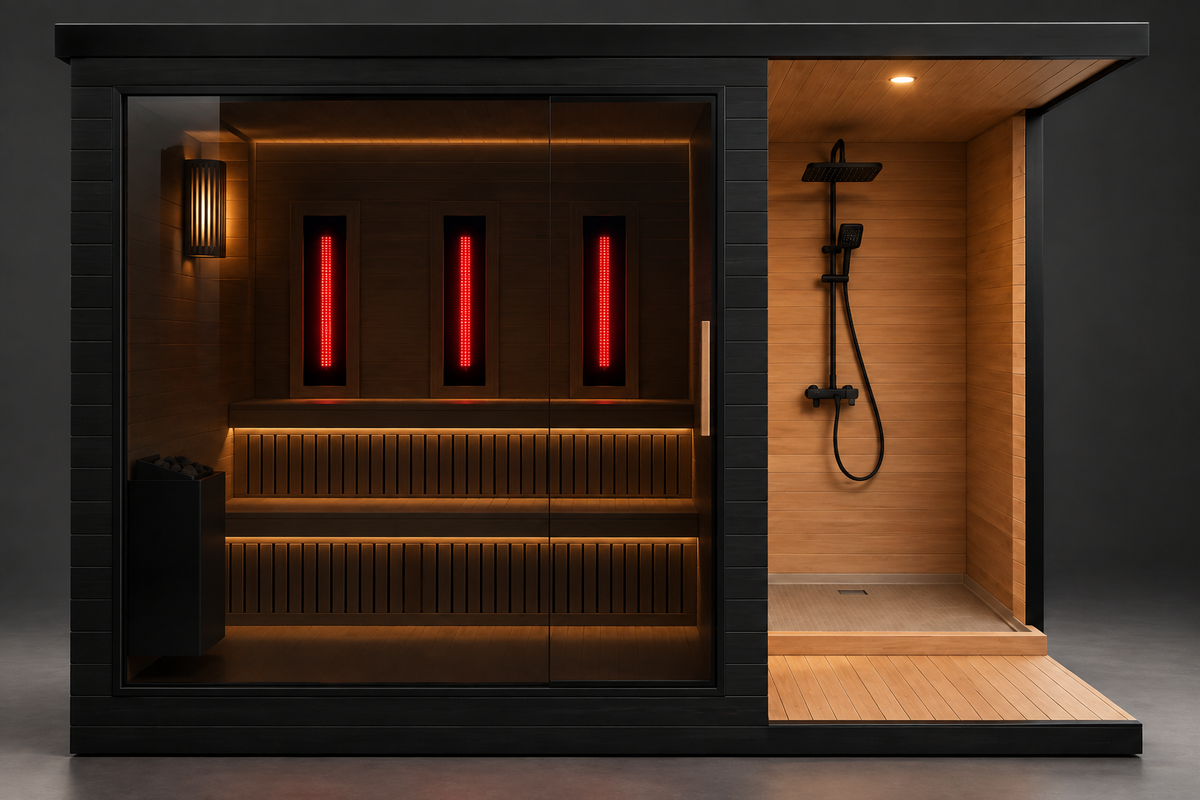 "CALDA" Pro Sauna — 3-in-1 Dry Heat, Steam & Infrared Cabin by G-TEC