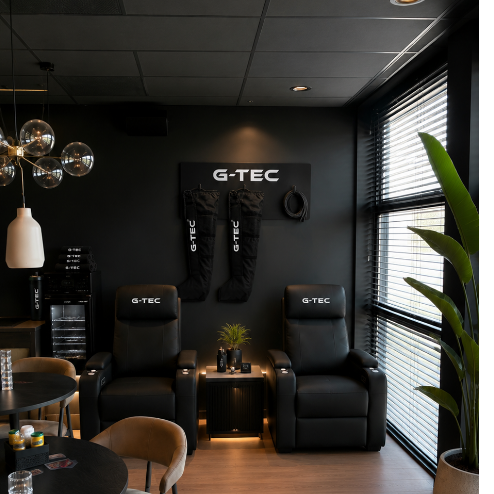 "RECOV" Lounge Chair — Luxury Italian Leather Recovery Recliner by G-TEC